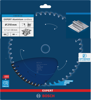 Bosch EXPERT alumiiniumist akutoitel 210 mm ringsae tera.